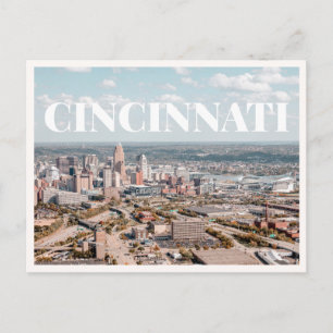 Luchtfoto van Cincinnati Ohio Downtown Briefkaart