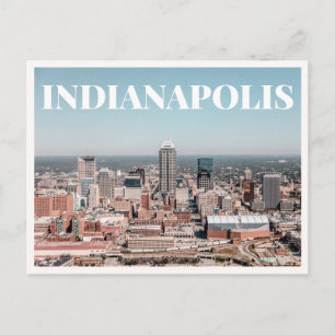 Luchtfoto van het stadscentrum van Indianapolis, I Briefkaart
