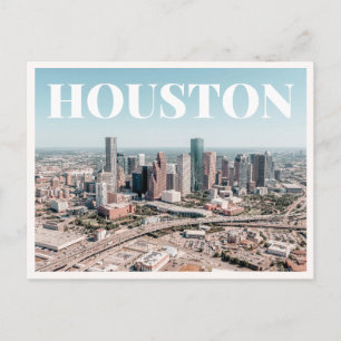 Luchtfoto van Houston Texas Skyline Downtown Briefkaart