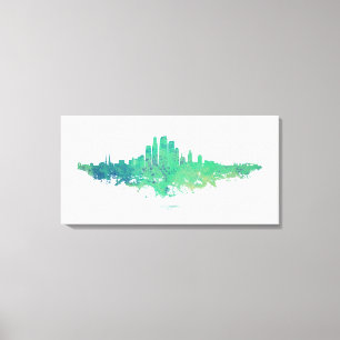 Luchtfoto van Los Angeles - Mintgroen Canvas Afdruk