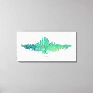 Luchtfoto van Los Angeles - Mintgroen Canvas Afdruk