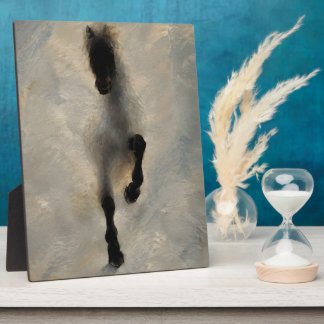 Luchtfoto Zwarte Paard Olie Schilderij Muur Kunst Fotoplaat