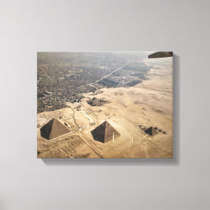 Luchtfoto's van pyramiden uit Egypte Canvas Afdruk