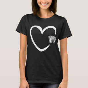 Luchtharmonikaccordion Heart Music Instrument Birt T-shirt