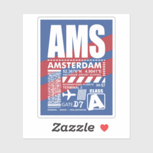 Luchthaven AMS Amsterdam Sticker