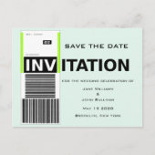 Luchthaven Bagage Claim Theme Wedding Save the Dat Aankondigingskaart (Voorkant)
