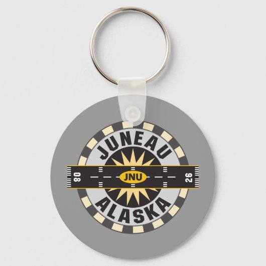 Luchthaven Juneau Alaska JNU Sleutelhanger (Voorkant)