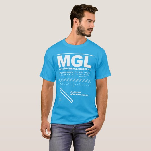 Luchthaven MGL T-Shirt Mönchengladbach (Voorkant volledig)