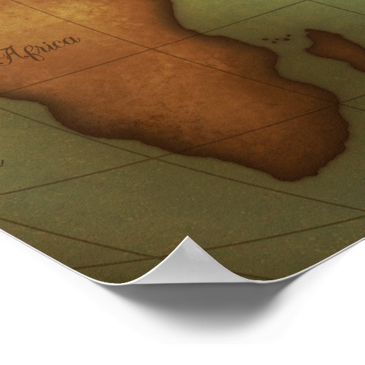 Luchthaven over expeditie over oostelijke Hemisphe Poster (Hoek)