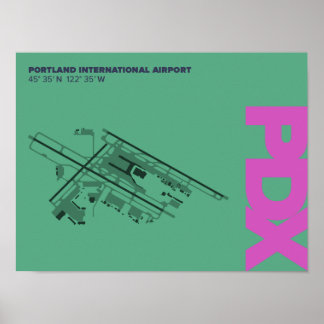 Luchthaven Portland (PDX) Diagram Poster
