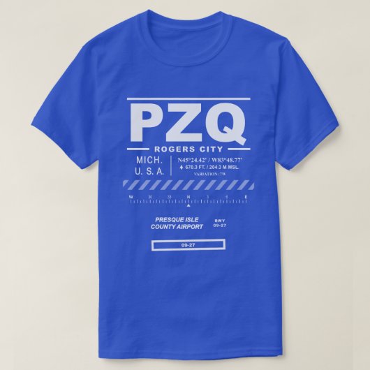Luchthaven PZQ T-Shirt van Presque Isle (Design voorkant)