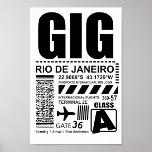 Luchthaven Rio de Janeiro GIG Poster