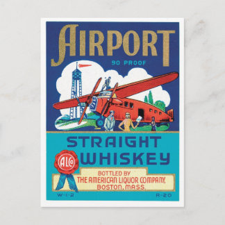Luchthaven Straight Whiskey Boston Massachusetts C Briefkaart