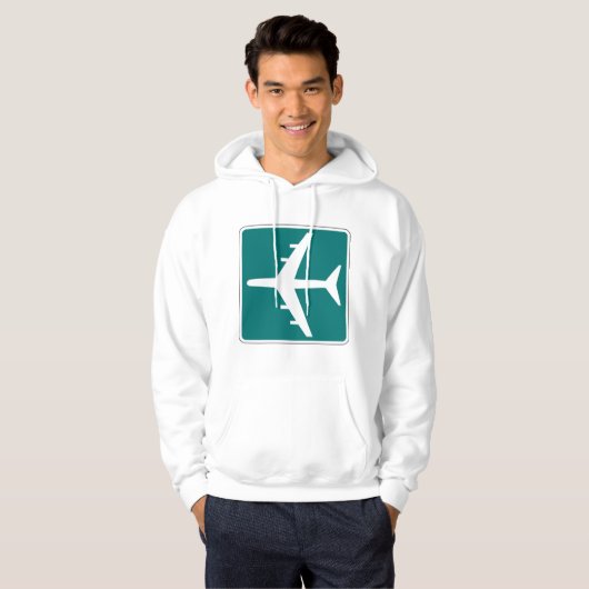 Luchthaven Symbool Teken Vliegtuigreis Icon Hoodie (Voorkant volledig)