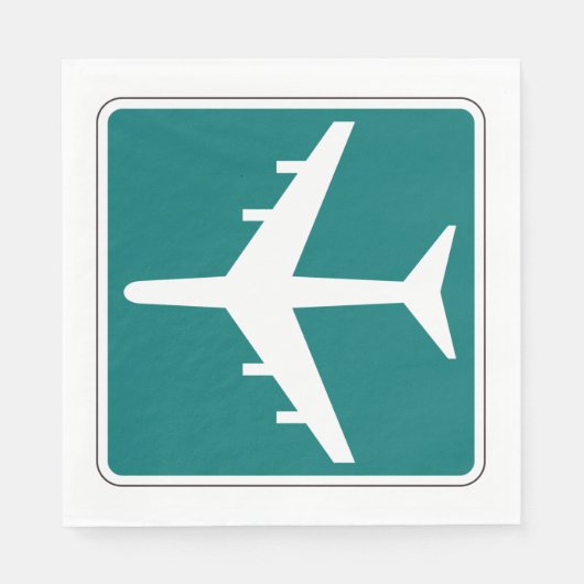 Luchthaven Symbool Teken Vliegtuigreis Icon Servet (Voorkant)