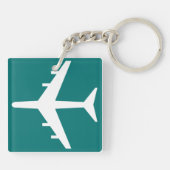 Luchthaven Symbool Teken Vliegtuigreis Icon Sleutelhanger (Achterkant)
