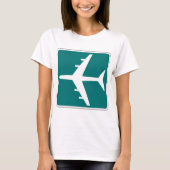 Luchthaven Symbool Teken Vliegtuigreis Icon T-shirt (Voorkant)