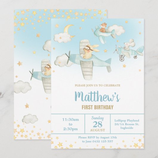 Luchthaven voor landdieren sterren Sky Birthday Bo Kaart (Voorkant / Achterkant)