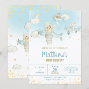 Luchthaven voor landdieren sterren Sky Birthday Bo Kaart