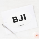 Luchthavencode - Bemidji, Minnesota Ovale Sticker (Envelop)