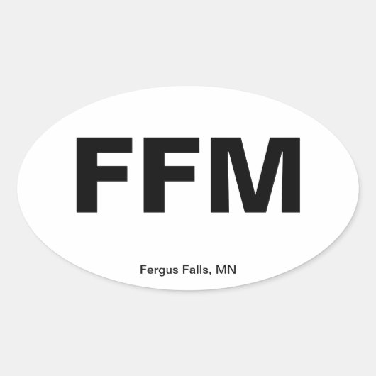 Luchthavencode — Fergus-Herfsten, Minnesota Ovale Sticker (Voorkant)