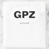 Luchthavencode - Grand Rapids, Minnesota Ovale Sticker (Tas)