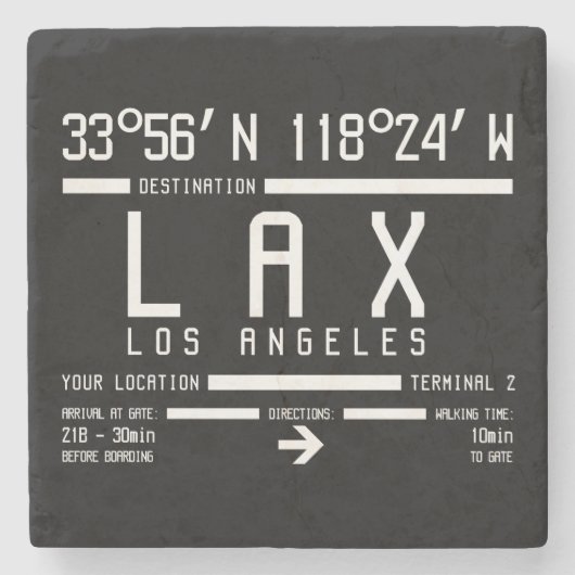 Luchthavencode Los Angeles Stenen Onderzetter (Voorkant)