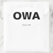 Luchthavencode - Owatonna, Minnesota Ovale Sticker (Tas)