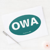 Luchthavencode - Owatonna, Minnesota Ovale Sticker (Envelop)