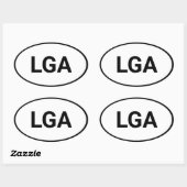 Luchthavencode personaliseren ovale sticker (Vel)