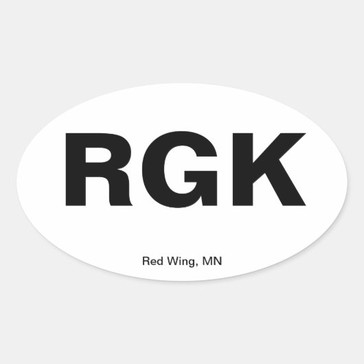 Luchthavencode - Red Wing, Minnesota Ovale Sticker (Voorkant)