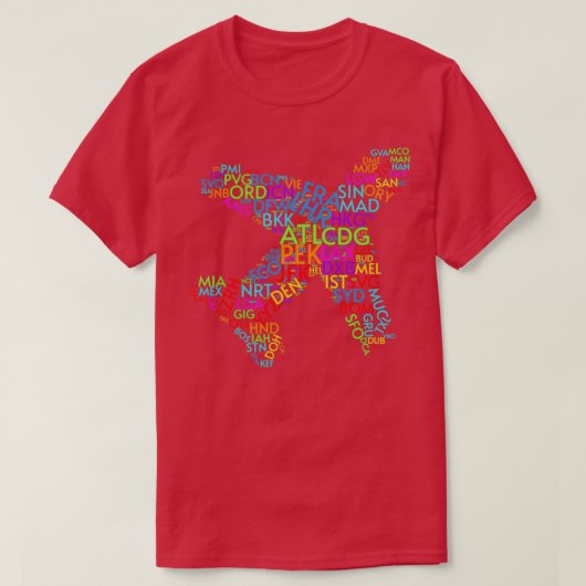 Luchthavencodes van de Gray World-achtergrond T-shirt (Design voorkant)