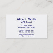 Luchthavencodes voor reisprofessionals visitekaartje (Achterkant)