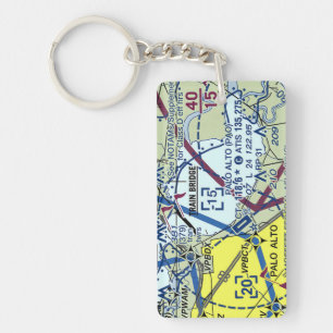 Luchthavenkaart Palo Alto/taxisdiagram Sleutelhanger