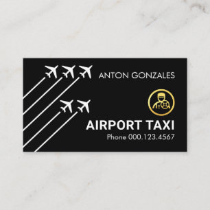 Luchthaventaxi Vliegtuigen Startbaan Visitekaartje
