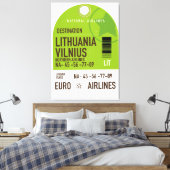 Luchthaventicket Litouwen Vilnius Canvas Afdruk (Insitu (Slaapkamer))
