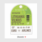Luchthaventicket Litouwen Vilnius Sticker (Vel)