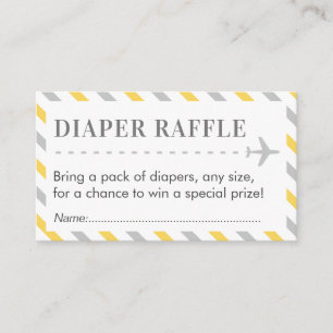 Luchthavenvliegtuig Raffle Ticket Baby shower Informatiekaartje