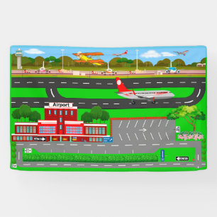 Luchthavenwegen voor auto's 2 1/2' x 4' spandoek