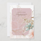 Luchtige BOHO Pampas Gras Licht Perzik Kleur Trouw Save The Date (Achterkant)