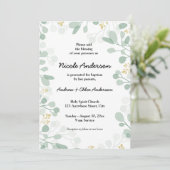 luchtige botanische doop kaart (Staand voorkant)