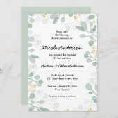 luchtige botanische doop kaart (Voorkant / Achterkant)