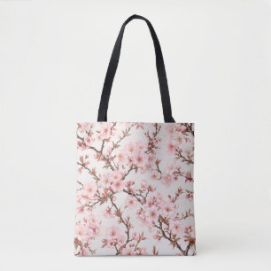 Luchtige Kersenbloesem Botanische Kunst Draagtas