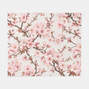 Luchtige Kersenbloesem Botanische Kunst Fleece Deken