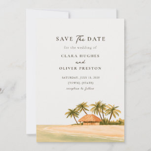 Luchtige Mexicaanse Caribische Strand Palmboom Tro Save The Date