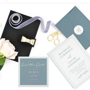 Luchtige Pastel Vierkante Save The Date Kaart