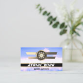 Luchtkracht rond goud, metaal en lucht visitekaartje (Staand voorkant)