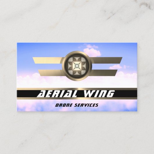 Luchtkracht rond goud, metaal en lucht visitekaartje (Voorkant)