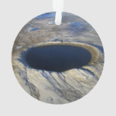 Luchtkrater Pingualuit, Quebec, Canada. Ornament (achterkant)