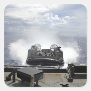 Luchtkussencombinatie voor een landingsvaartuig vierkante sticker